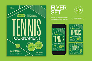 Bold Tennis Tournament Flyer, a Flyer Template by graphicook