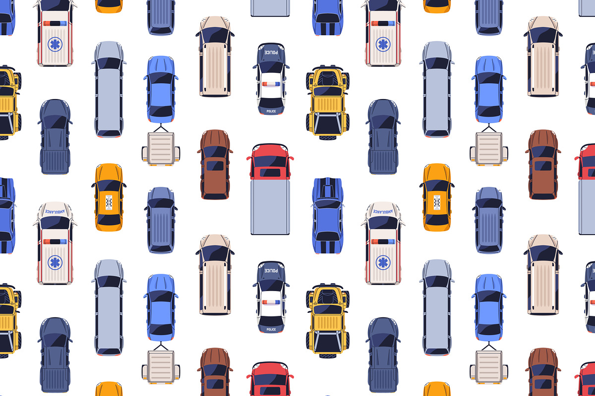 Cars top view, seamless patterns, a Pattern Graphic by Good Studio (Photo 2 of 6)