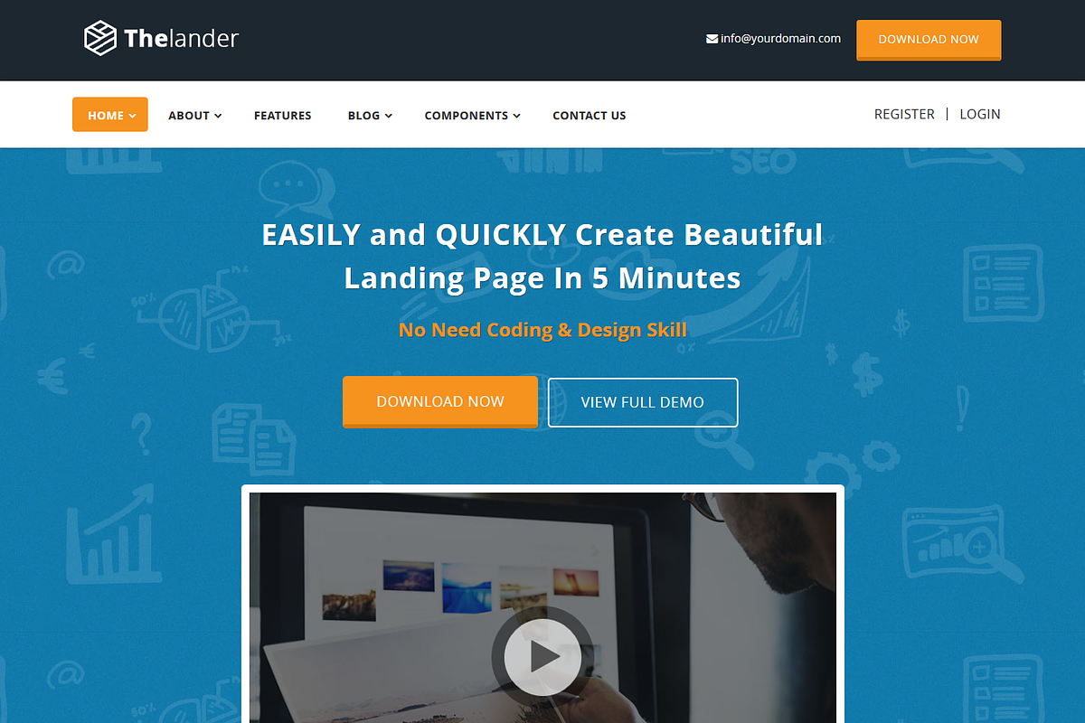 Thelander Landing Page Template, a HTML Template by 99webpage