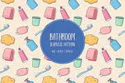 Bathroom accessories pattern, an Illustration by Cmeree (Thumbnail 1 of 3)