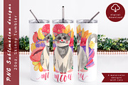 Flower cat tumbler wrap, an Object Graphic by AnastasiaWatercolor (Thumbnail 3 of 8)