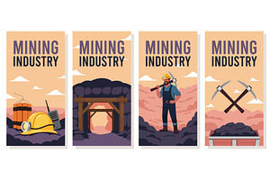 Mining industry banners. Coal, gold, an Illustration by YummyBuum