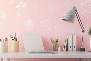 Cozy workspace with minimalist decor, a Photo by Beautiful things