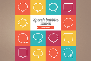 Outlined Speech Bubbles Icons