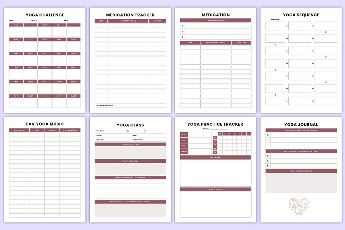2026 Mind & Body Yoga Journal Canva, a Stationery Template by Mustafiz (Photo 5 of 7)