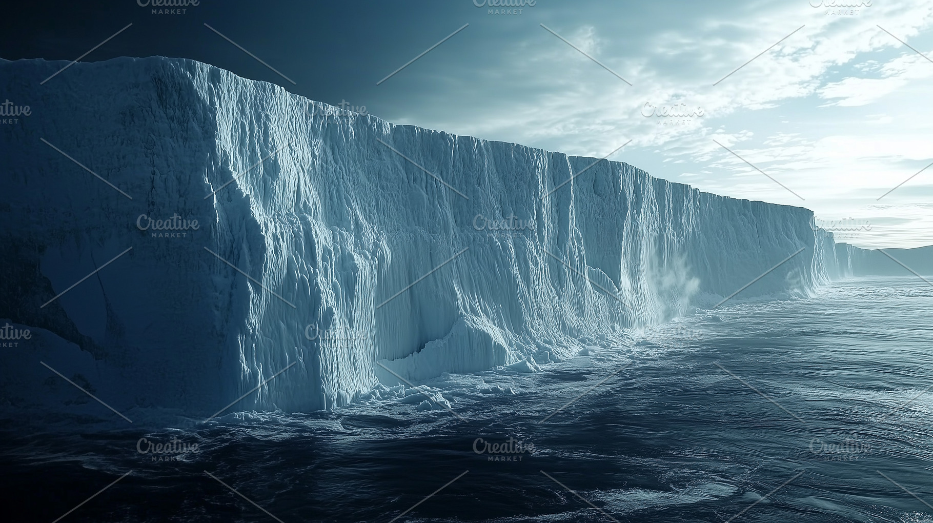 Towering ice shelf looms over the, a Nature Photo by MistyDay