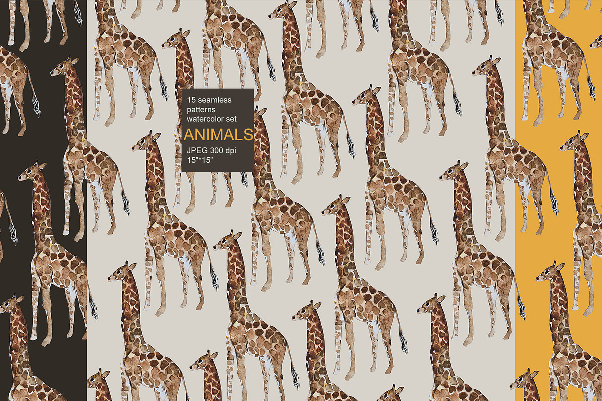 Animal watercolor seamless pack, a Pattern Graphic by PatternsBlooming (Photo 5 of 9)