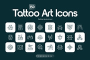 Tattoo Art Icons, an Outline Icon by Prosymbols (Thumbnail 1 of 8)