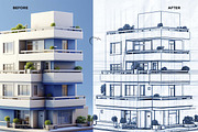 Architectural Pencil Sketch Pro, an Action Add-On by Studio Retouch (Thumbnail 10 of 11)