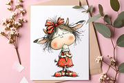 Watercolor Summer Cow Clipart, an Illustration by SinaCreation (Thumbnail 6 of 7)