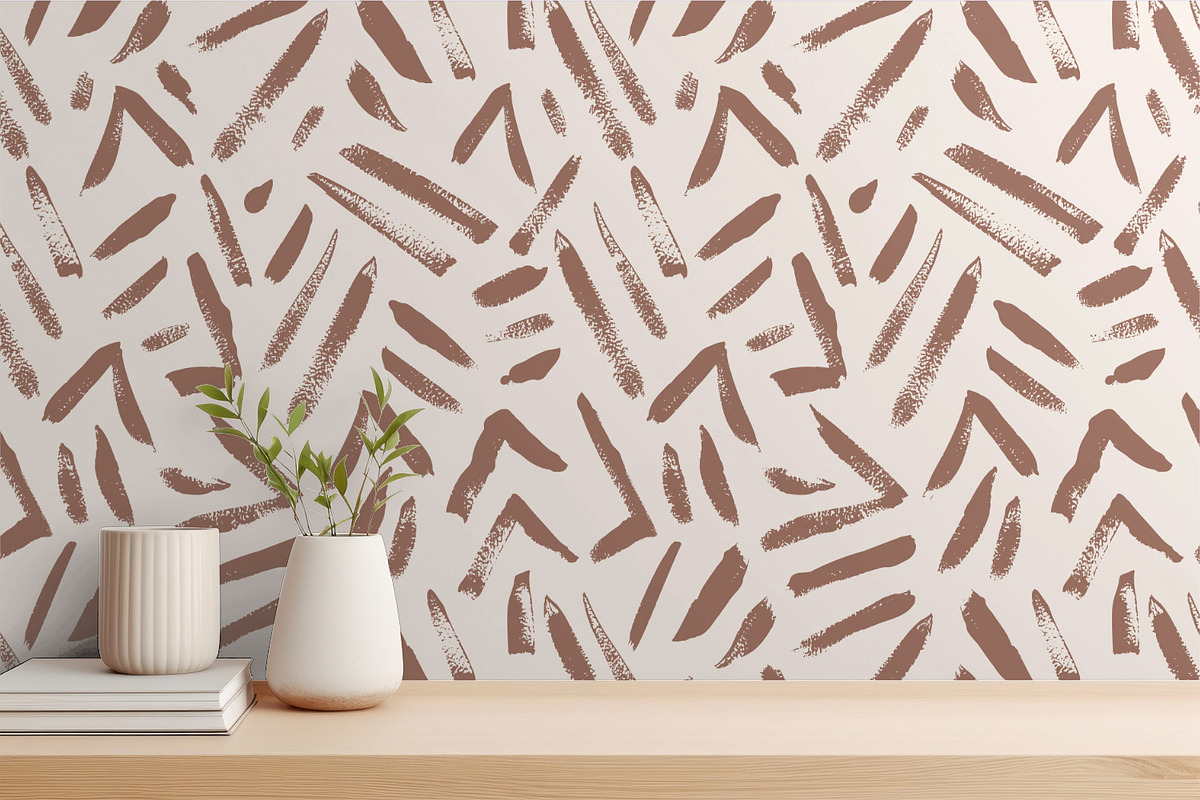 Mocha Mousse Hand Painted Tribal, a Wallpaper Graphic by MalyskaStudio (Photo 4 of 6)