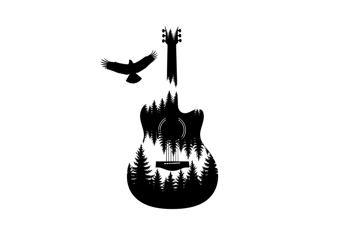 Nature Landscape Guitar Silhouette, an Object Illustration by Creativeshirt (Photo 11 of 31)