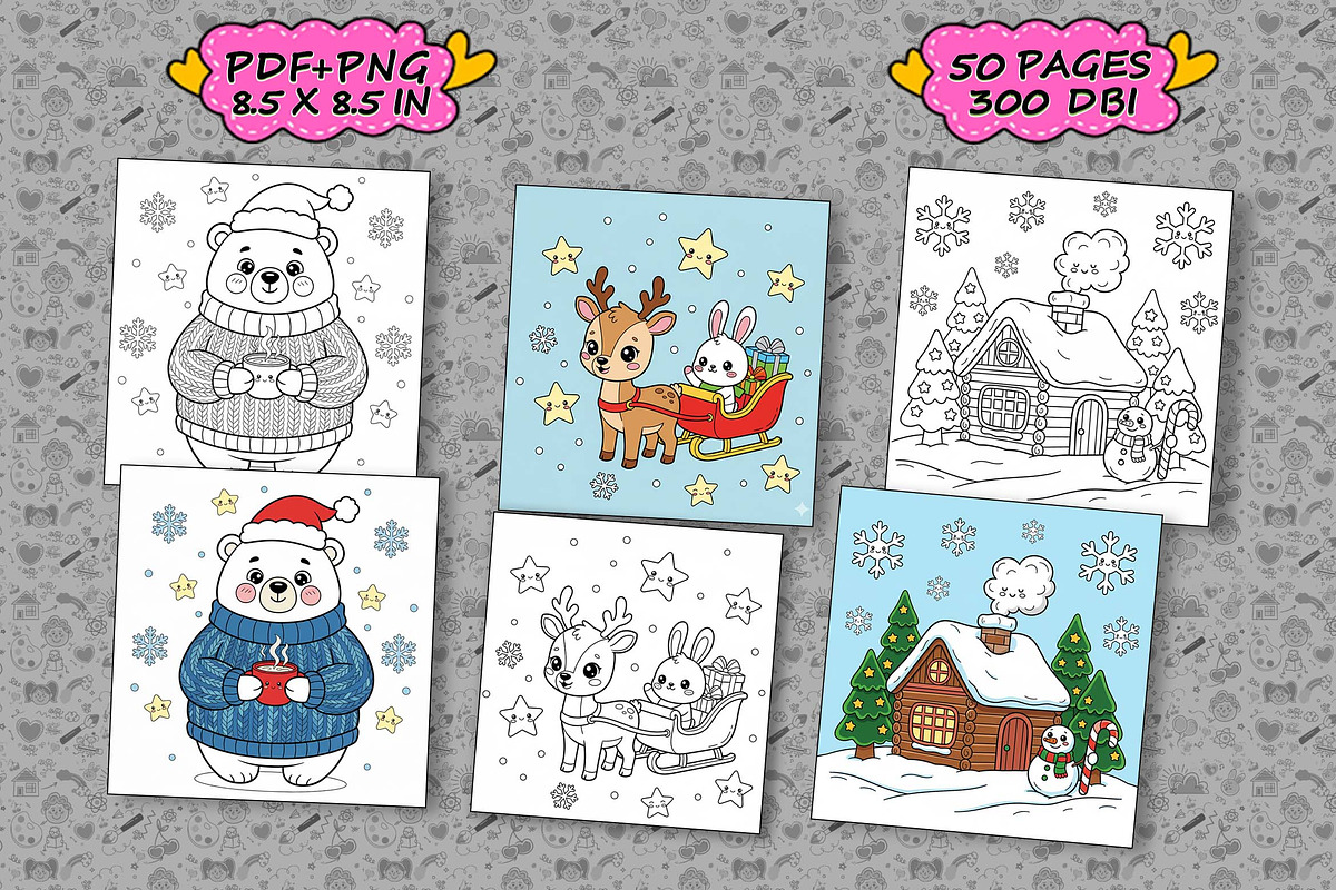 Christmas Fall Vibes Coloring Book, an Illustration by one-touch (Photo 3 of 15)