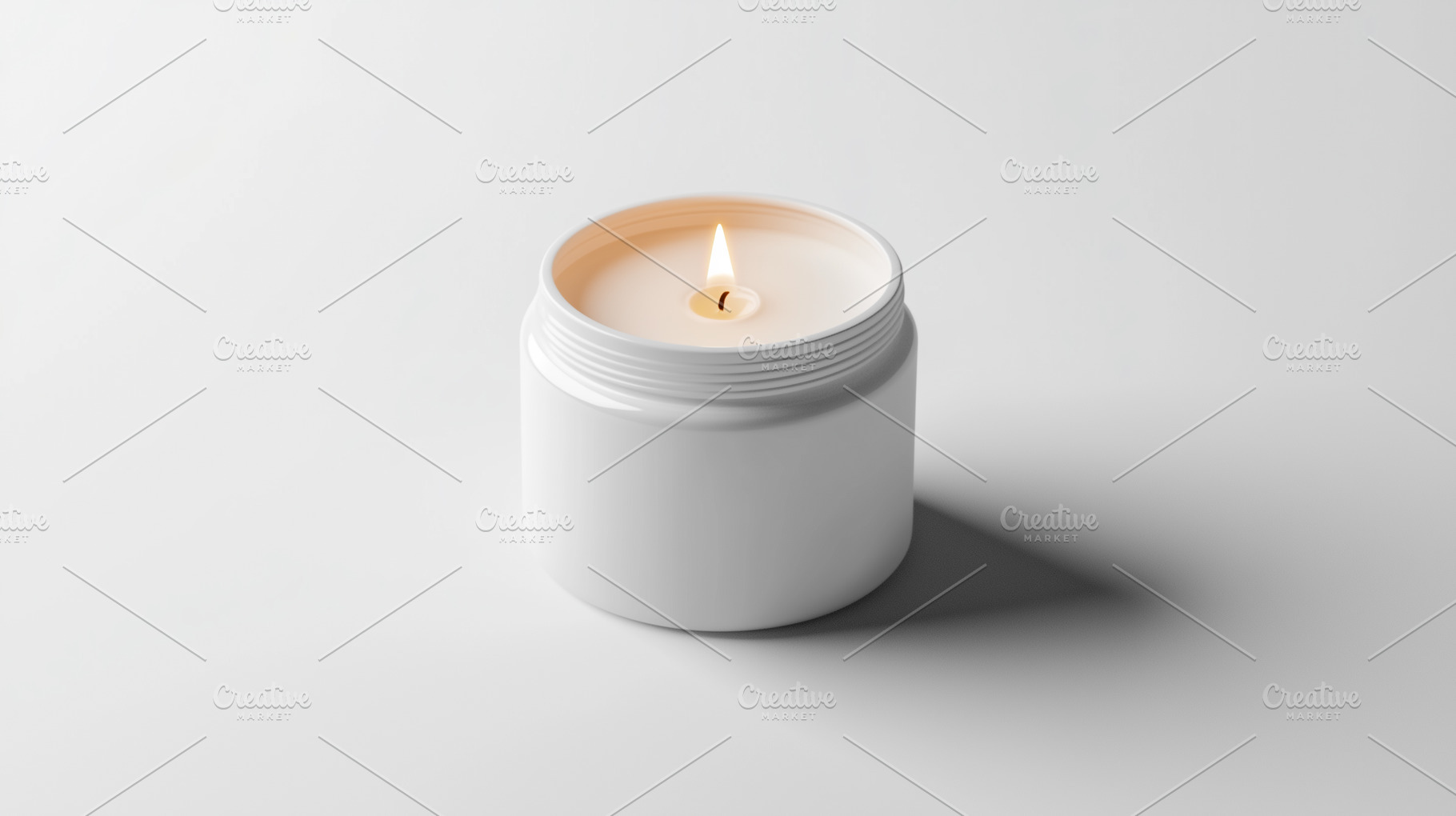 White candle jar mockup on light, a Background Photo by MistyDay