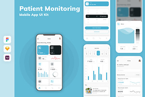 Patient Monitoring Mobile App UI Kit, an UI Kit Template by uicube