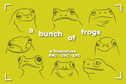 a bunch of frogs (8 SVGs), an Animal Illustration by Bonfloret Studio (Thumbnail 1 of 5)