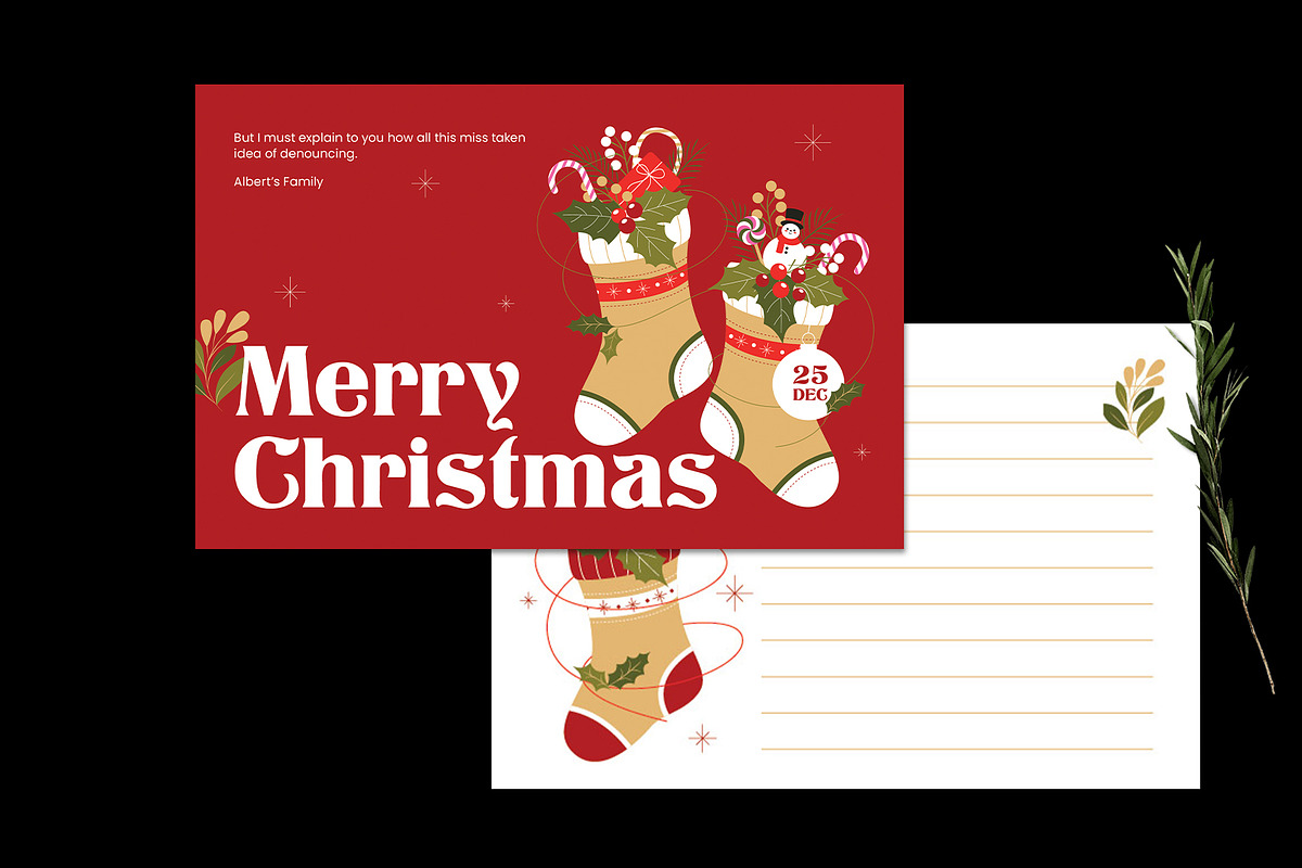 Red Christmas Greeting Card, a Card Template by Neermana (Photo 4 of 4)
