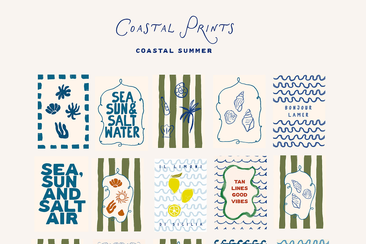 Coastal Icons & Hand Drawn Frames, an Object Graphic by Laras Wonderland (Photo 8 of 16)