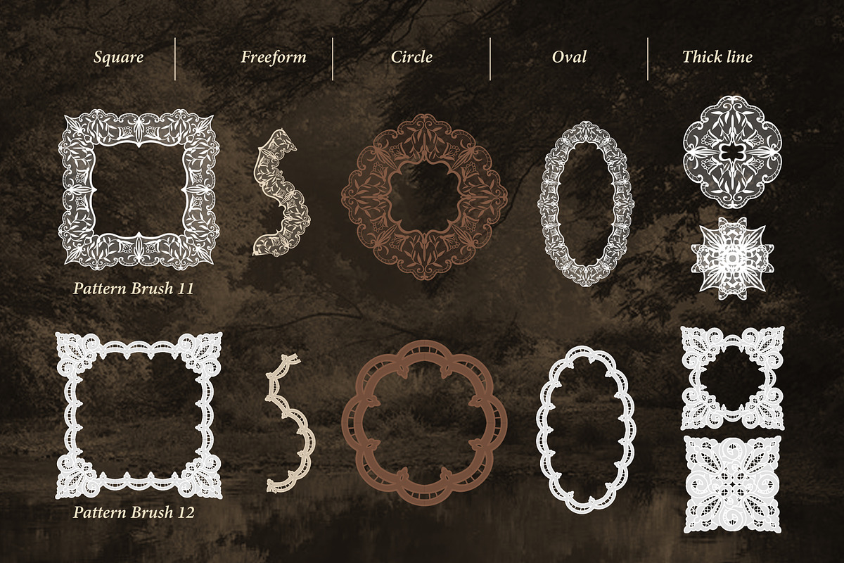 Vintage seamless Lace brushes set, a Brush Add-On by Garden in frame (Photo 10 of 13)