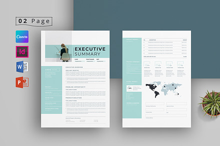 Executive Summary | MS Word & Canva, a Stationery Template by obayes