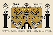 Secret Garden BUNDLE. Graphic art, a Wallpaper Graphic by heyXeni (Thumbnail 1 of 26)