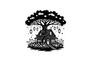 Tree House Silhouette SVG Bundle, an Illustration by jahid234 (Thumbnail 28 of 31)