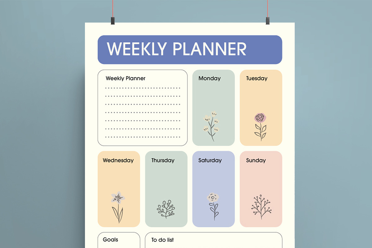 Minimal Weekly and Daily Planner, a Stationery Template by MightyDesign (Photo 2 of 8)