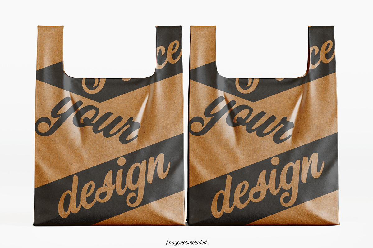 Brown Plastic bag mokcup bundles, a Packaging Mockup by Ambo Ampeng (Photo 6 of 19)