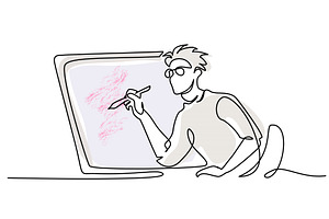 Concept of freelance graphic, a Person Illustration by Valenty