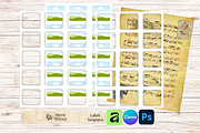 Labels Templates Canva Affinity PS, a Card Template by Print Haven Mochi Vintage (Thumbnail 1 of 2)