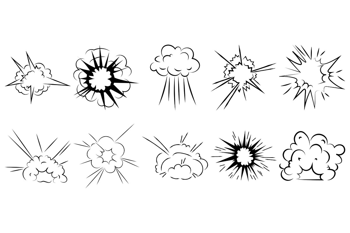 20 Comic Explosion Effect set