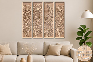 Floral Wall Art SVG Laser Cut File, an Object Graphic by Rose Art