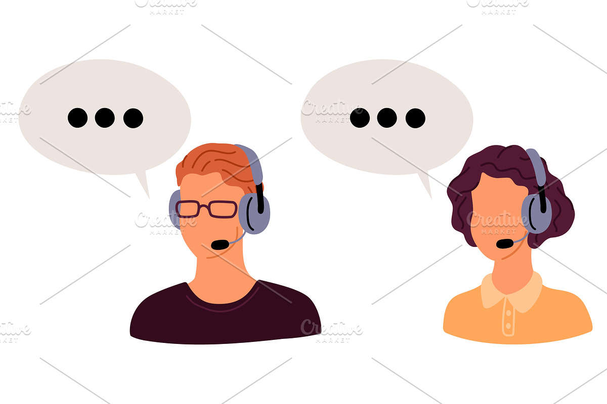 Male and female avatar of call, a Person Illustration by Vectorbuum
