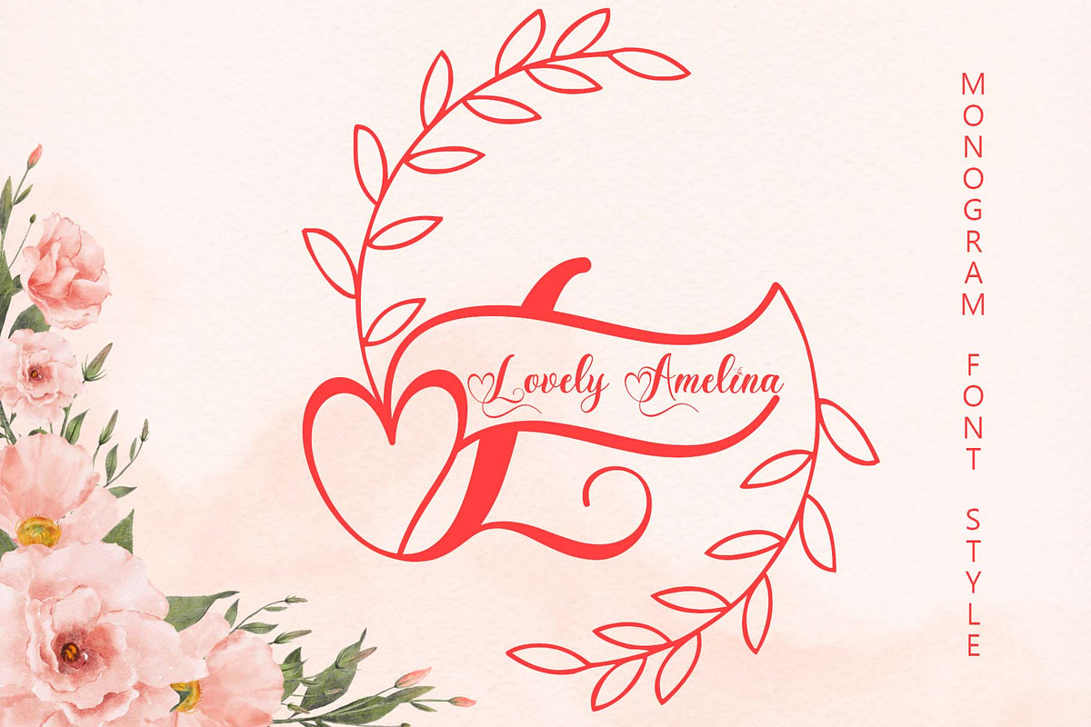 Lovely Amelina Monogram, a Handwritten Font by Yoga Letter (Photo 1 of 6)