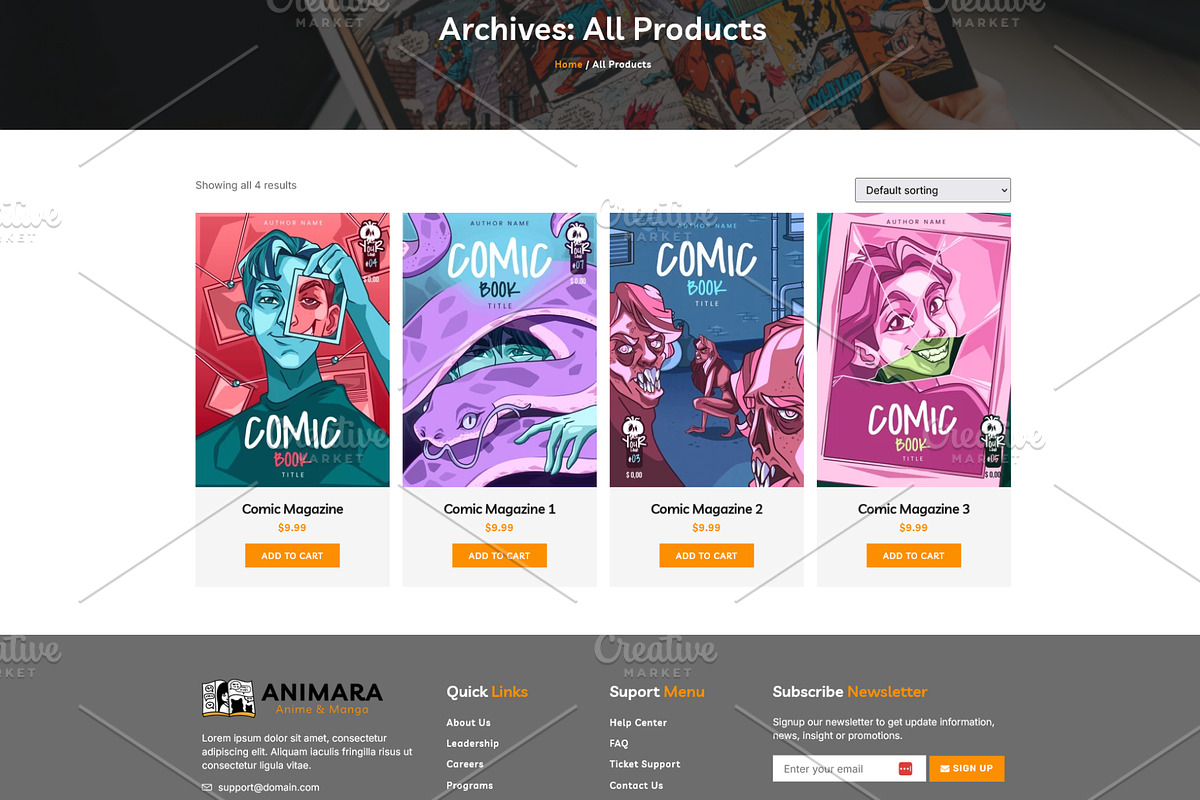 Anime & Manga Magazines Template, a WordPress Template by HasnainDEV (Photo 4 of 9)