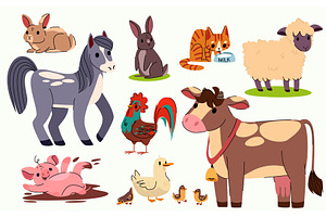 Farm animals set, an Animal Illustration by art PVP - market