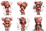 Whimsical Valentines Gnome Girl PNG, an Illustration by CraftArtStudio (Thumbnail 4 of 6)