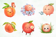 Watercolor Cute Peaches Garden Fruit, an Illustration by Creative Art (Thumbnail 5 of 10)