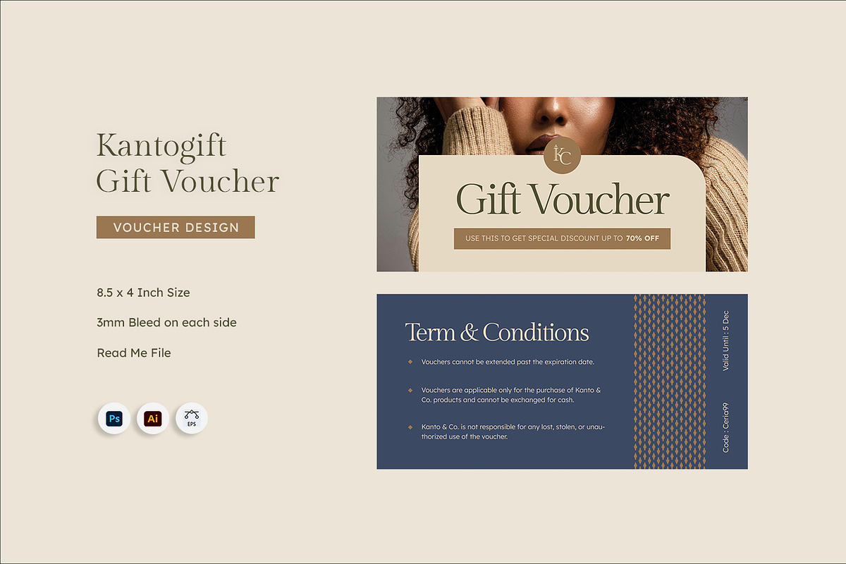 Kantogift - Gift Voucher, a Print Template by Fannan Studio (Photo 1 of 3)