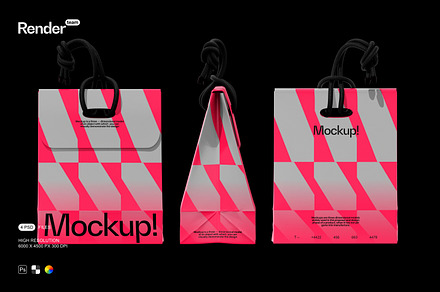 Paper Bag Mockup Set, a Packaging Mockup by Renderteam