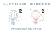 Air Balloon Vector Clipart Bundle, a Graphic by Alisles (Thumbnail 8 of 9)