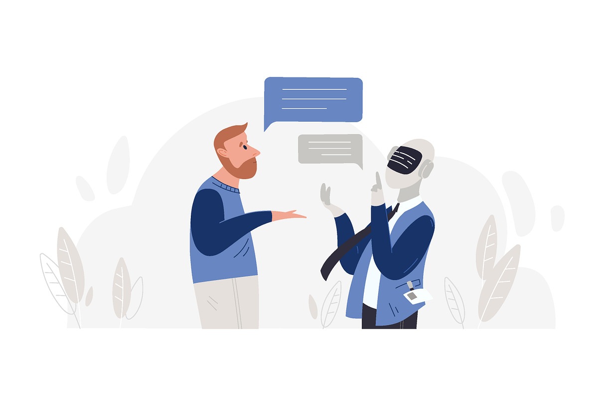 Chat bot concept, a Person Illustration by Good Studio (Photo 3 of 4)