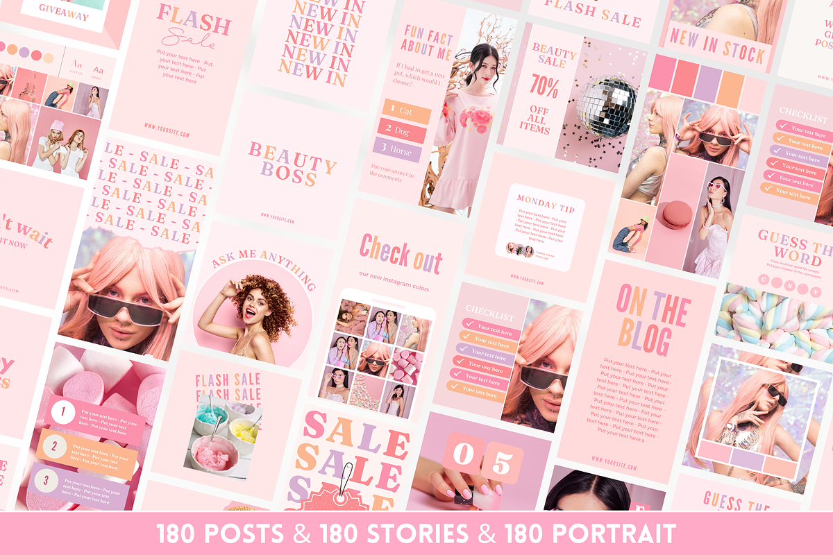 Pastel Instagram Template Bundle, a Social Media Template by SunshineStudioBoutique (Photo 4 of 9)