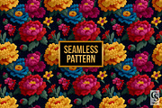 Colorful Mexican Flowers Embroidery, a Pattern Graphic by Creative Store (Thumbnail 4 of 5)