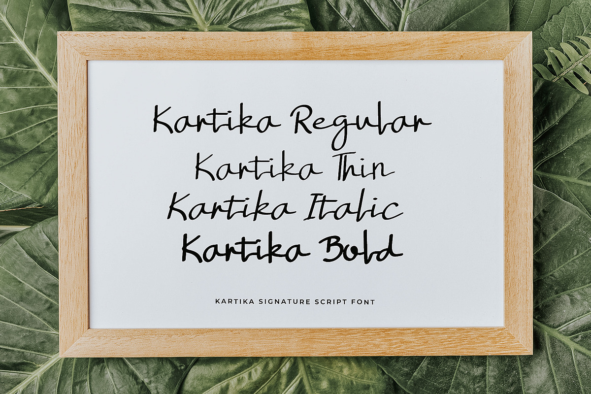 Kartika a Signature Script Font, a Script Font by Dawnside Graphic (Photo 11 of 16)