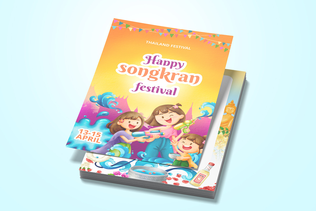 Splash & Smile Songkran Icon, a Person Illustration by CreativeValuation (Photo 12 of 14)