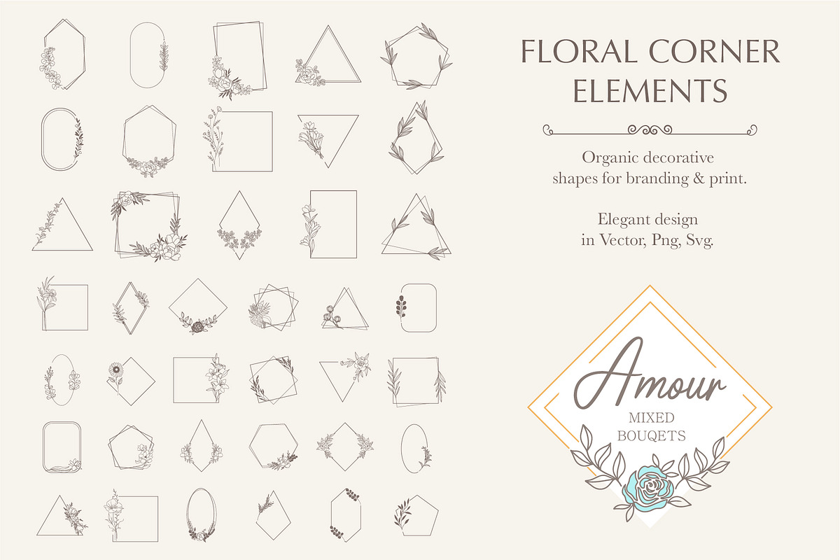 Bohemian Floral Branding Kit, a Decorative Illustration by Lettering_Logo (Photo 2 of 11)