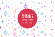 Line sparkles and stars pattern, an Illustration by Cmeree (Thumbnail 1 of 2)