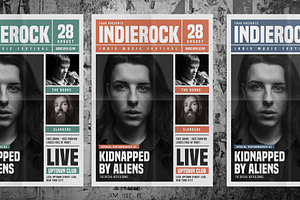 Indie Rock Newspaper Style Flyer