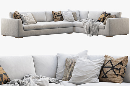 Modena Taper Arm L-Sectional sofa, a Furniture 3D Model by 3dmitruk
